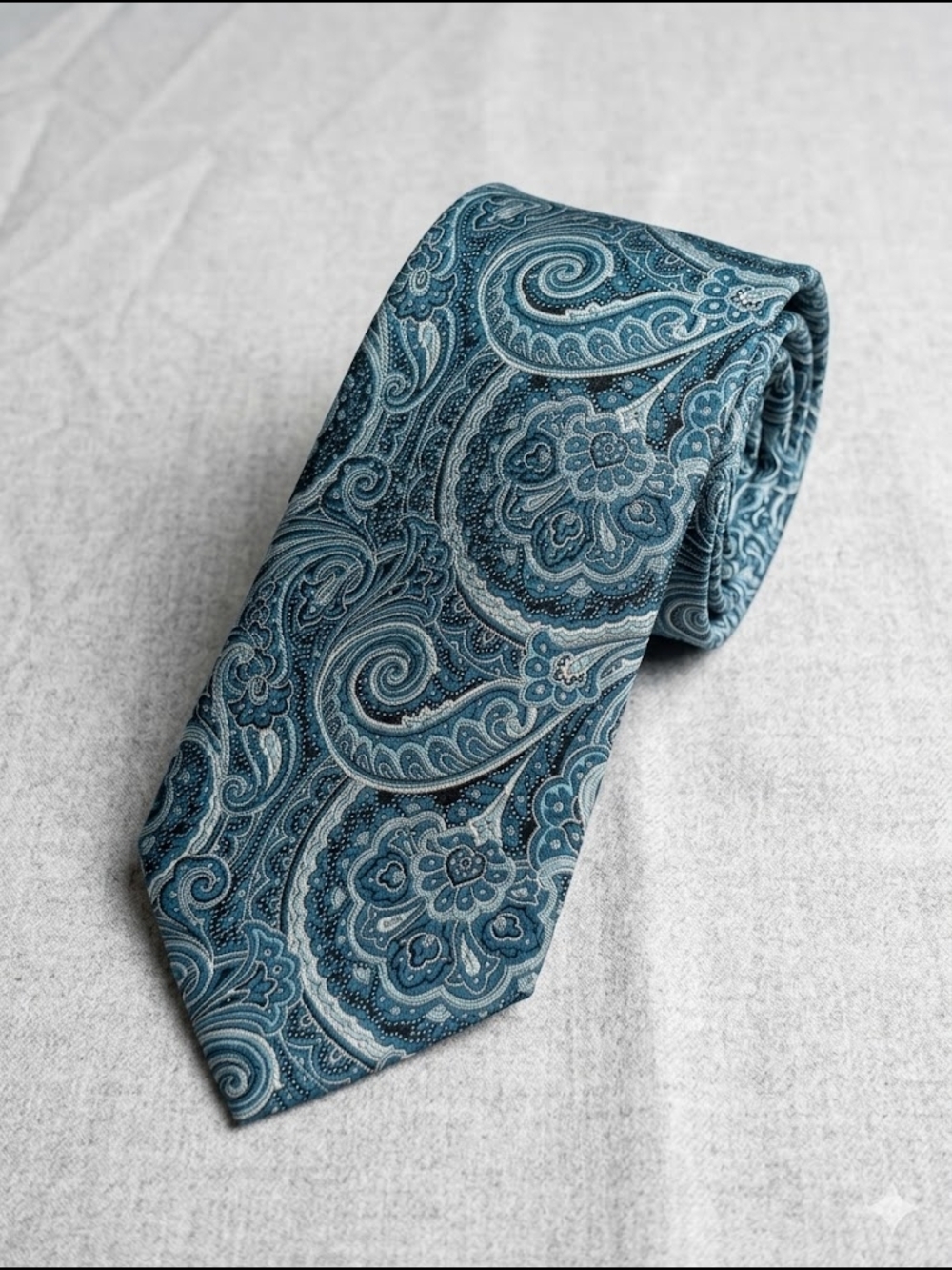 Silk Pronto Uomo Blue Paisley Tie